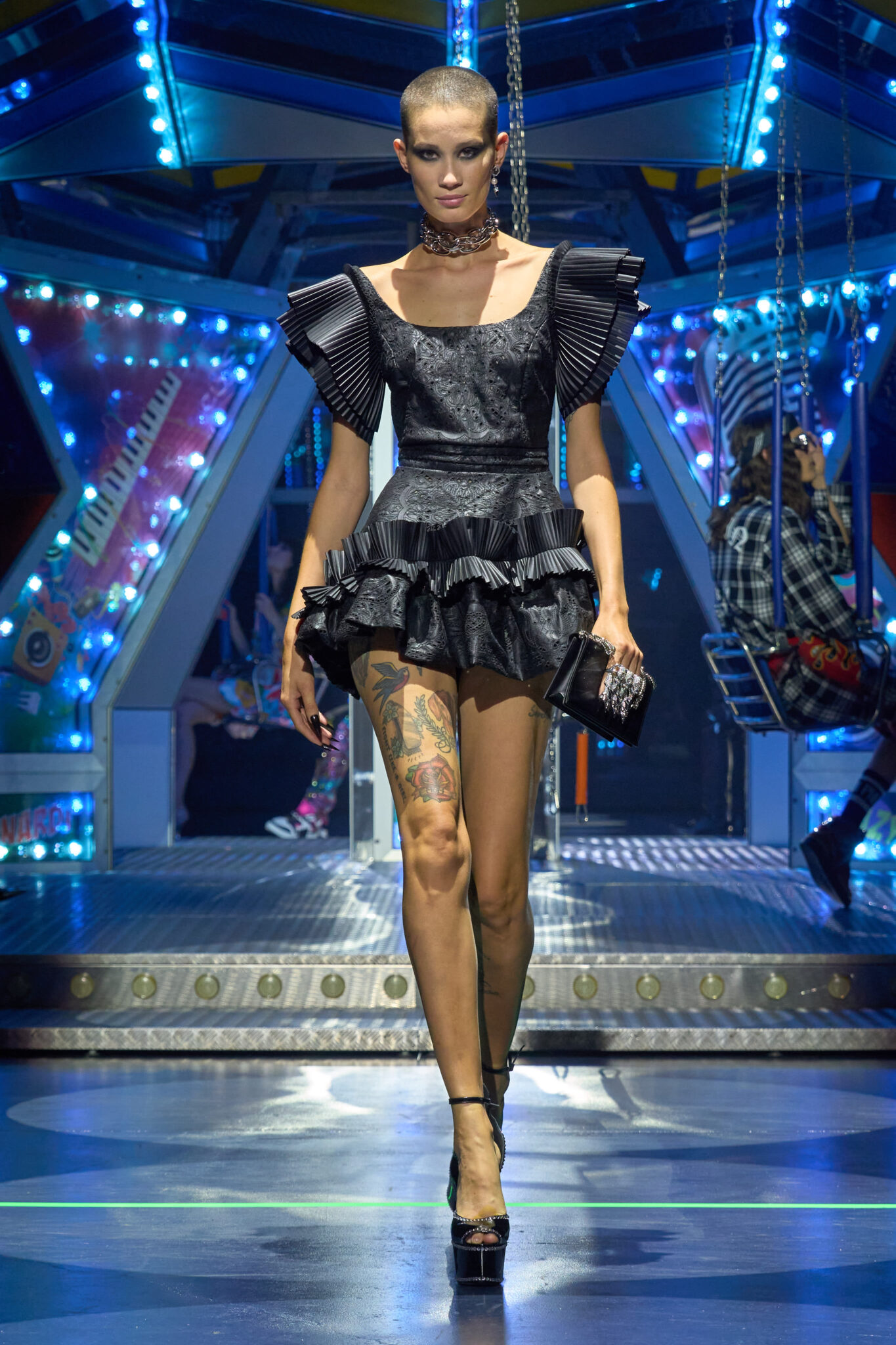 Philipp Plein SS24 Fashion Show turned into a magnificent spectacle with 80s vibes. MFW.