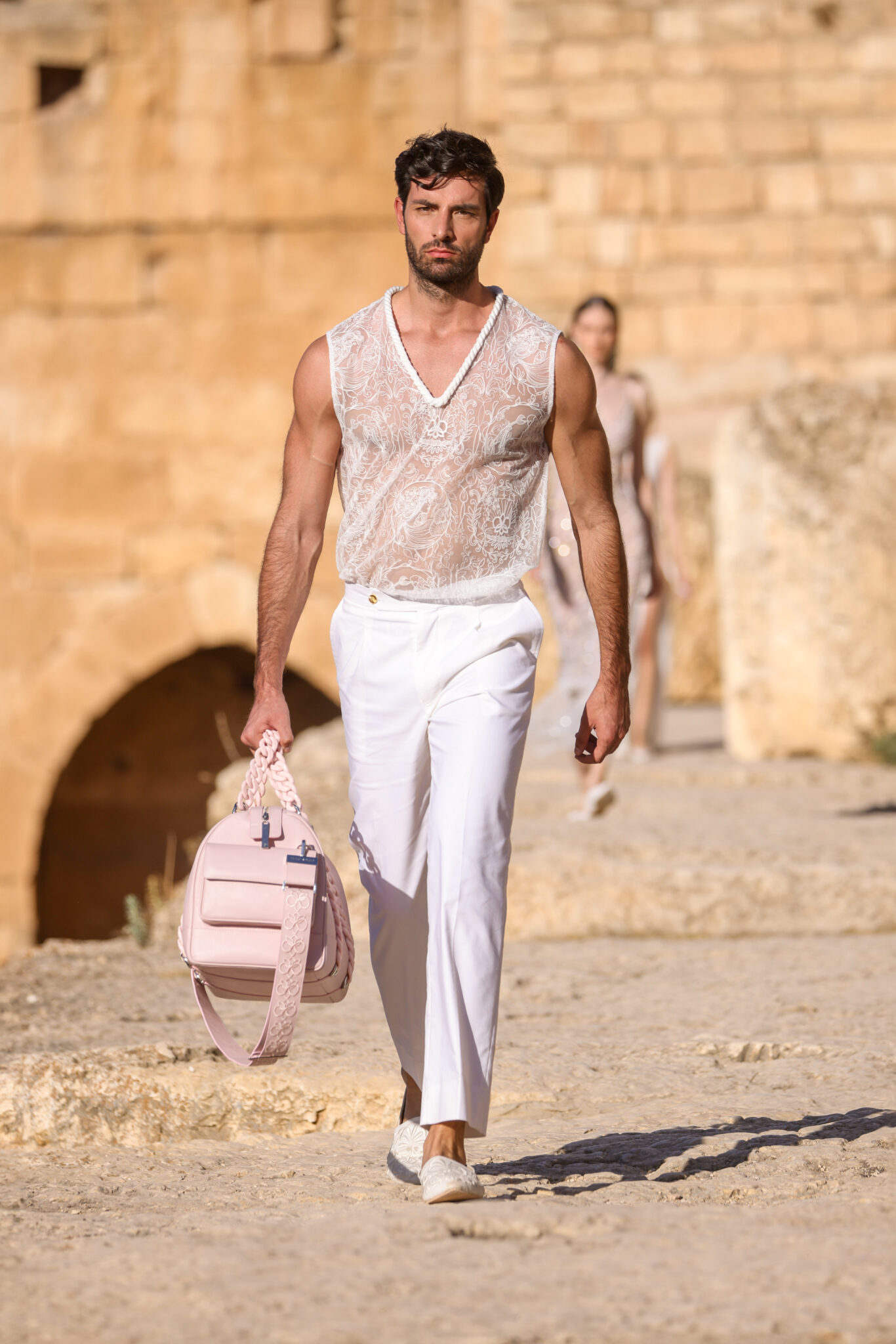 GODDESS OF LOVE Ready-To-Wear Spring 2024 When Fashion meets Heritage: Maison Georges Hobeika at Baalbek.