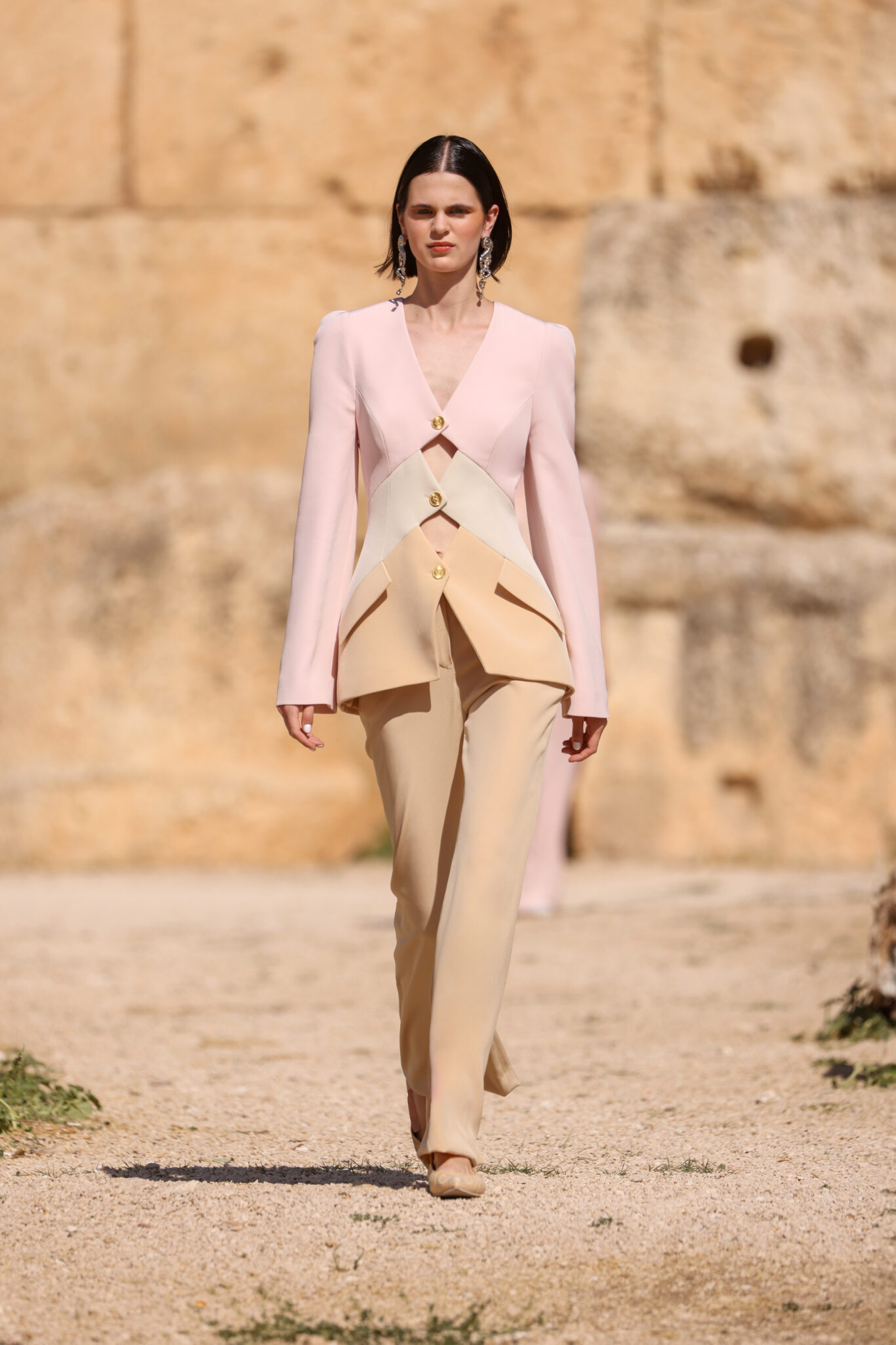 GODDESS OF LOVE Ready-To-Wear Spring 2024 When Fashion meets Heritage: Maison Georges Hobeika at Baalbek.