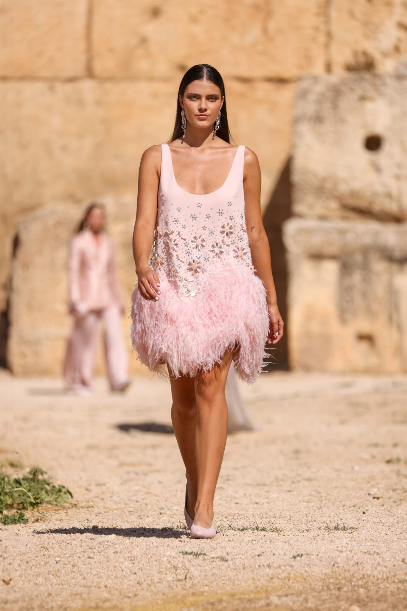 GODDESS OF LOVE Ready-To-Wear Spring 2024 When Fashion meets Heritage: Maison Georges Hobeika at Baalbek.