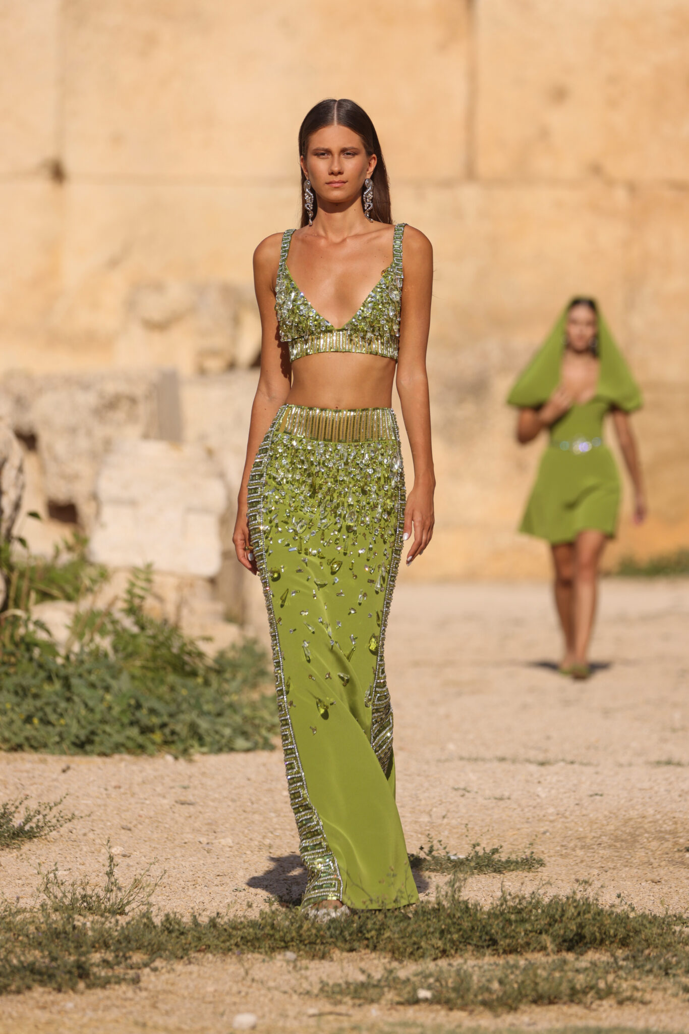 GODDESS OF LOVE Ready-To-Wear Spring 2024 When Fashion meets Heritage: Maison Georges Hobeika at Baalbek.