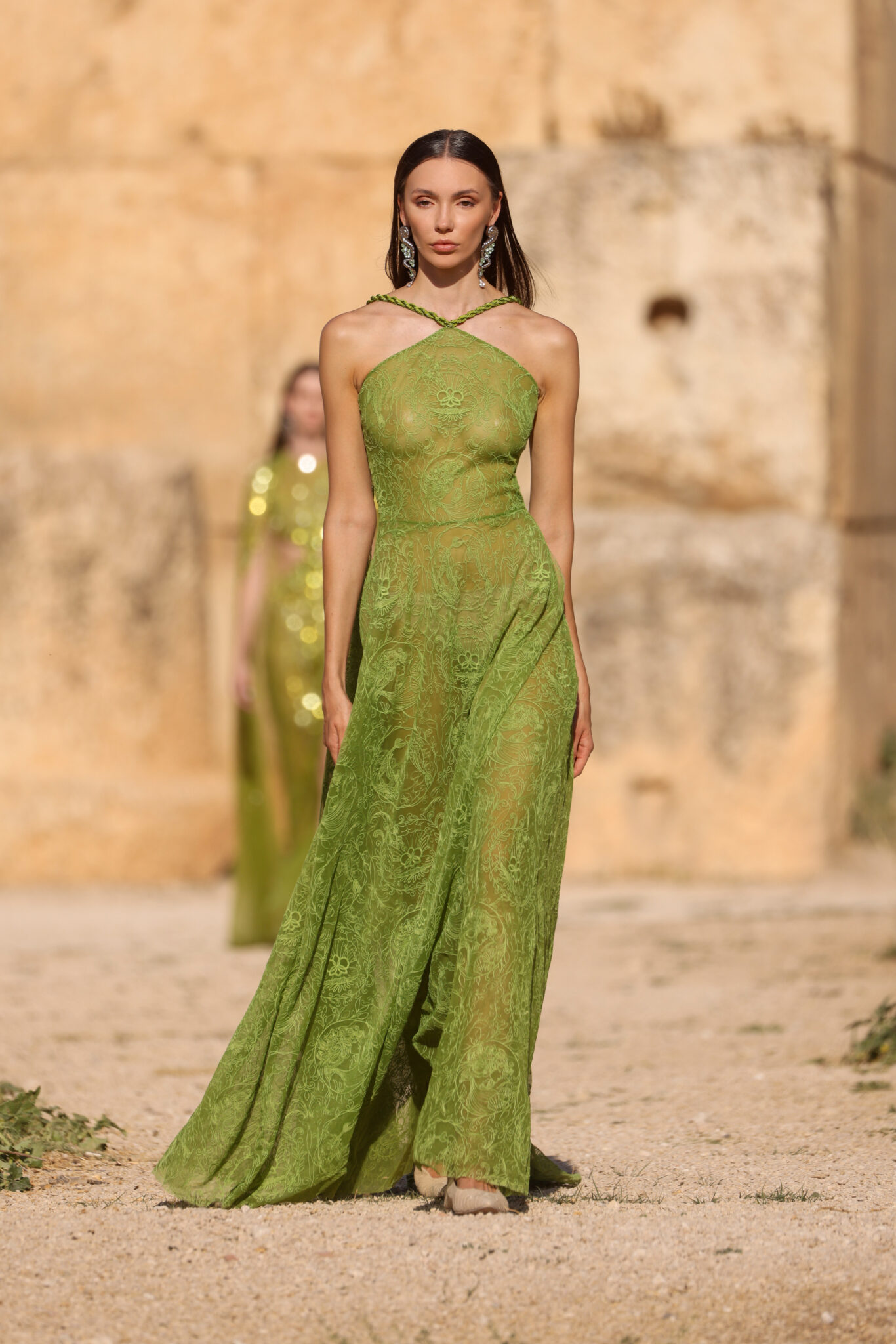 GODDESS OF LOVE Ready-To-Wear Spring 2024 When Fashion meets Heritage: Maison Georges Hobeika at Baalbek.