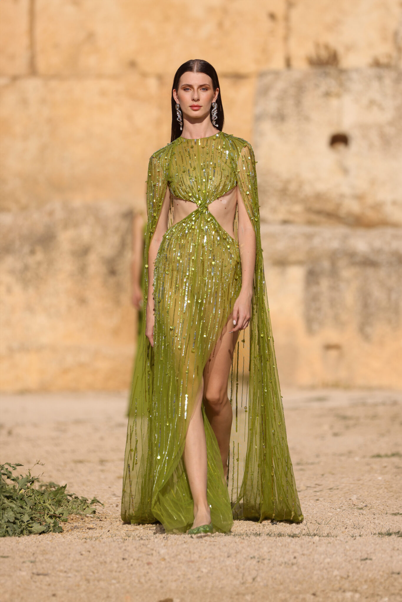 GODDESS OF LOVE Ready-To-Wear Spring 2024 When Fashion meets Heritage: Maison Georges Hobeika at Baalbek.